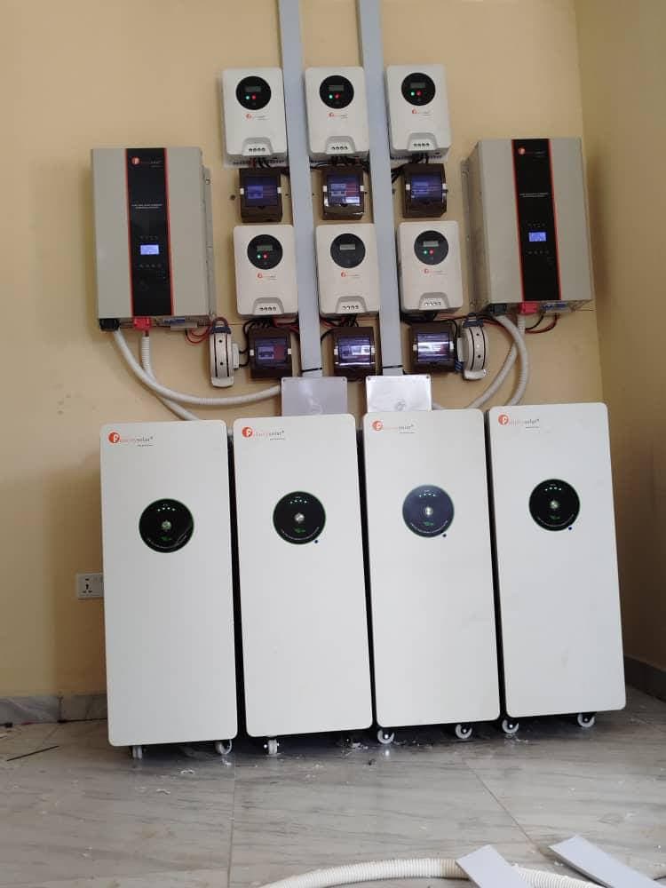 Installed solar inverters and battery storage system